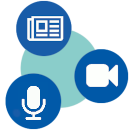 Icon Texte, Audios und Videos