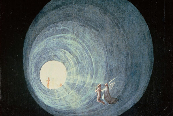 Gemälde von Hieronymus Bosch: Aufstieg der Seligen(1505 bis 1515): Bildausschnitt eines Tunnels